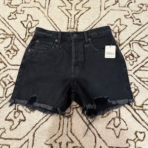 SOLD Free People Black Distressed Shorts
